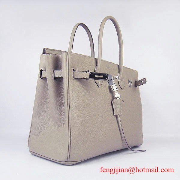 Hermes 35cm Embossed Veins Leather Bag Grey 6089 Silver Hardware Hermes 35cm Embossed Veins Leather Bag Grey 6089 Silver Hardware
